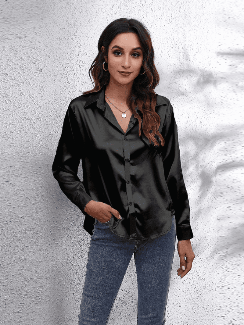 Women Blouse Long-sleeved – Elegant and Luxurious Comfort