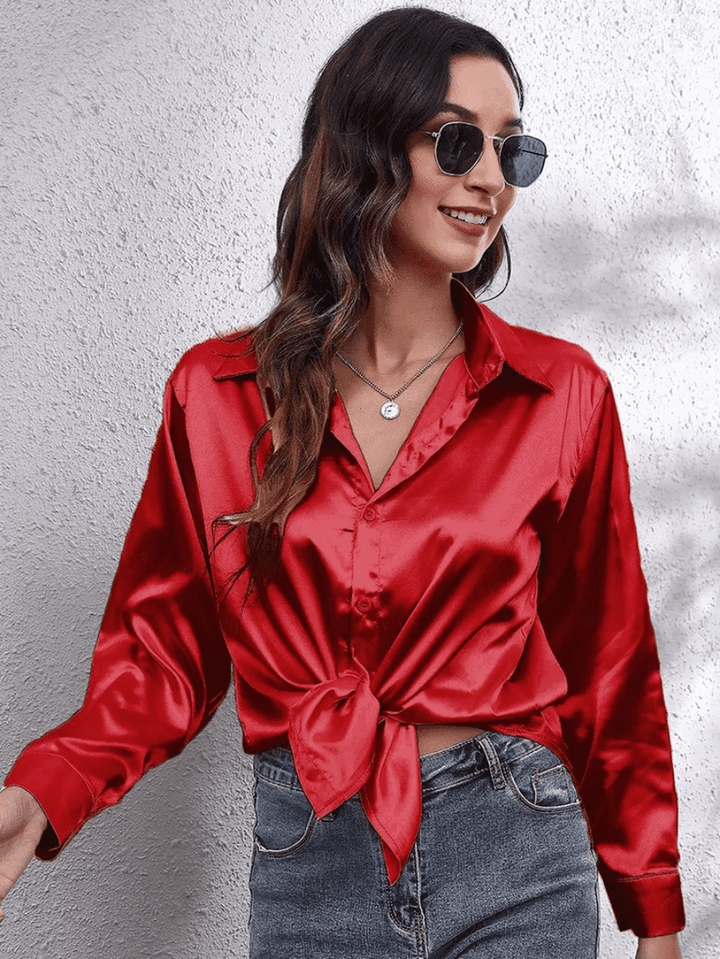 Women Blouse Long-sleeved – Elegant and Luxurious Comfort