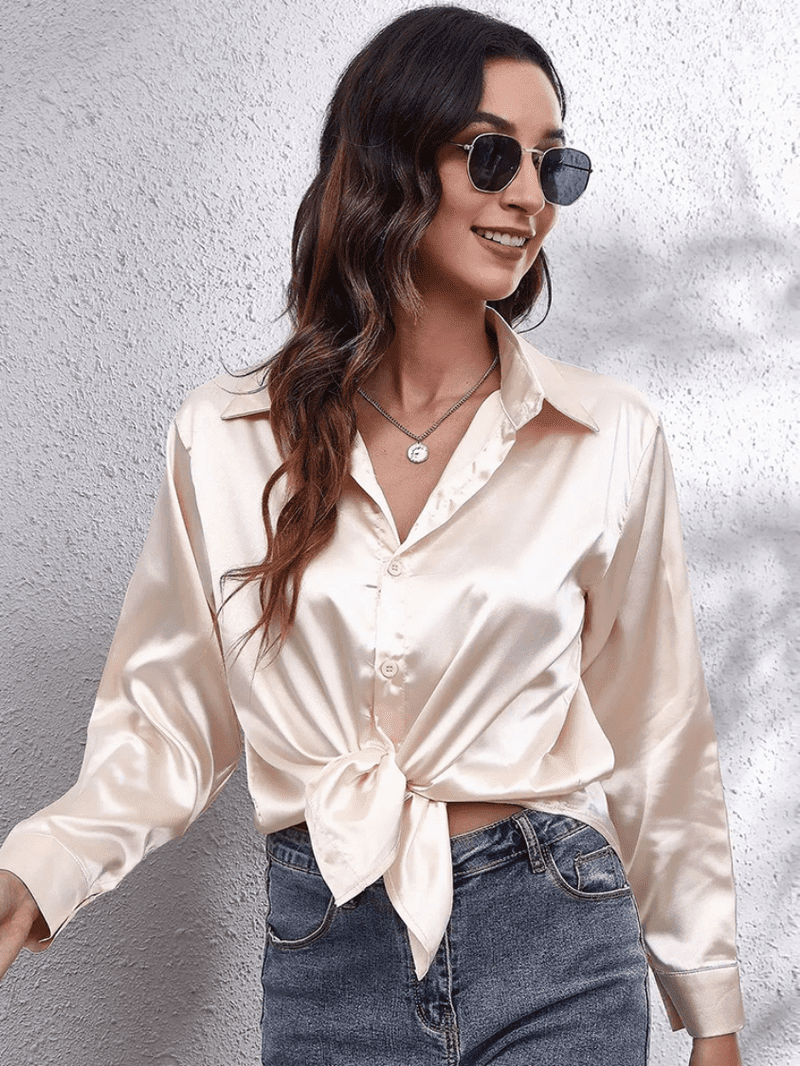 Women Blouse Long-sleeved – Elegant and Luxurious Comfort