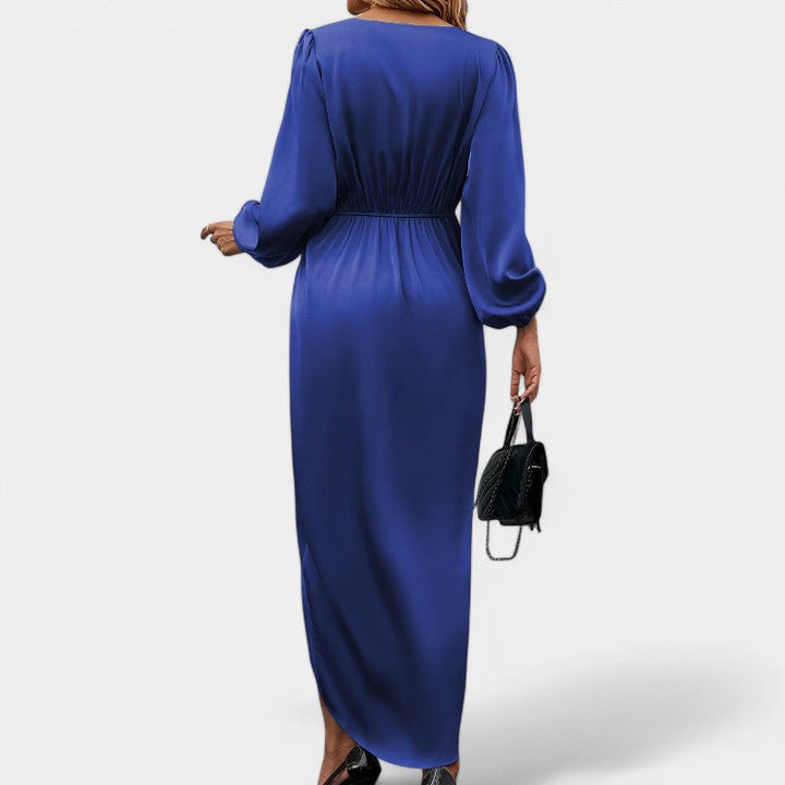 Women Maxi dress Long-sleeved With High Slit