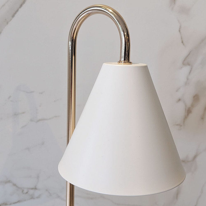 Elegant Candle Warmer with Gold – White and Light Blue