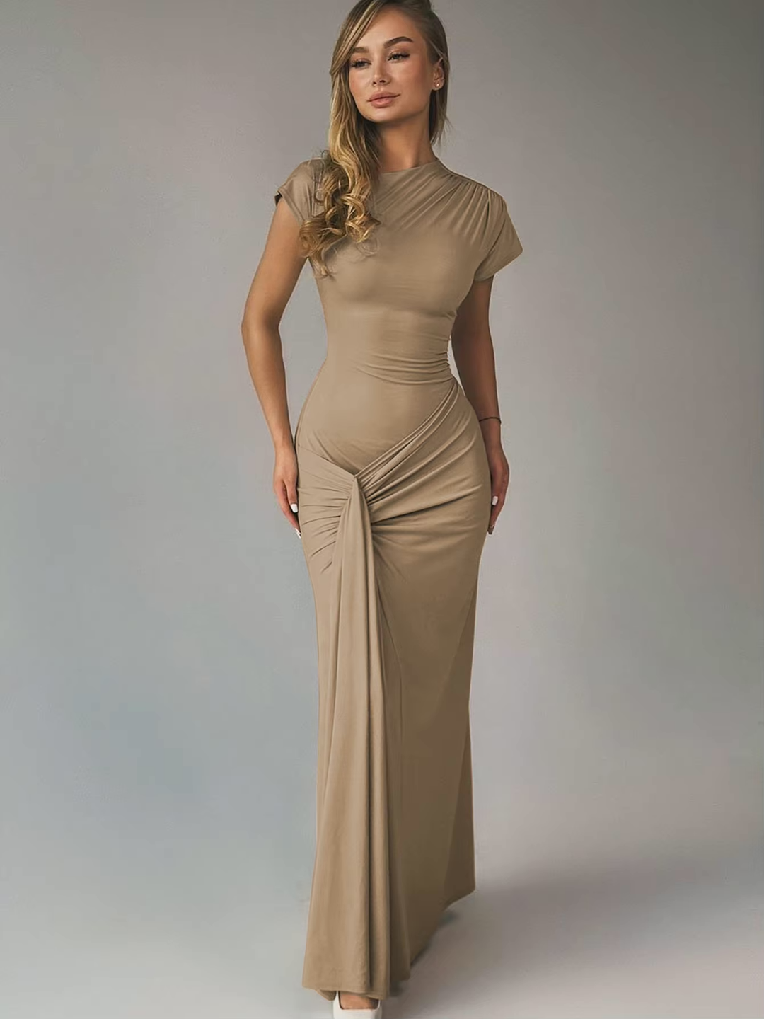 Women Elegant Maxi dress with Adjustable Laces