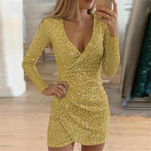 Women Omslagskjole with Sparkling Details – Perfect for Party