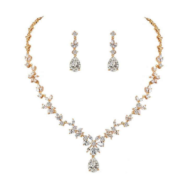 Women crystal smykker set with kubisk zirko nine