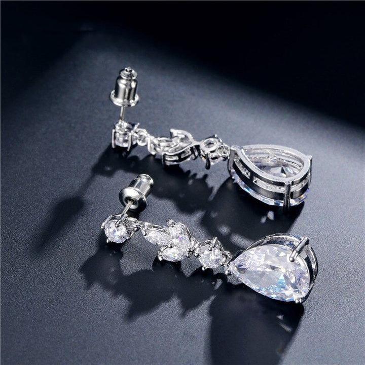 Women crystal smykker set with kubisk zirko nine