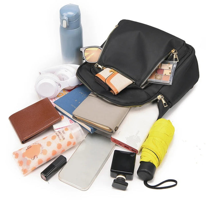Elegant black trip backpack for women