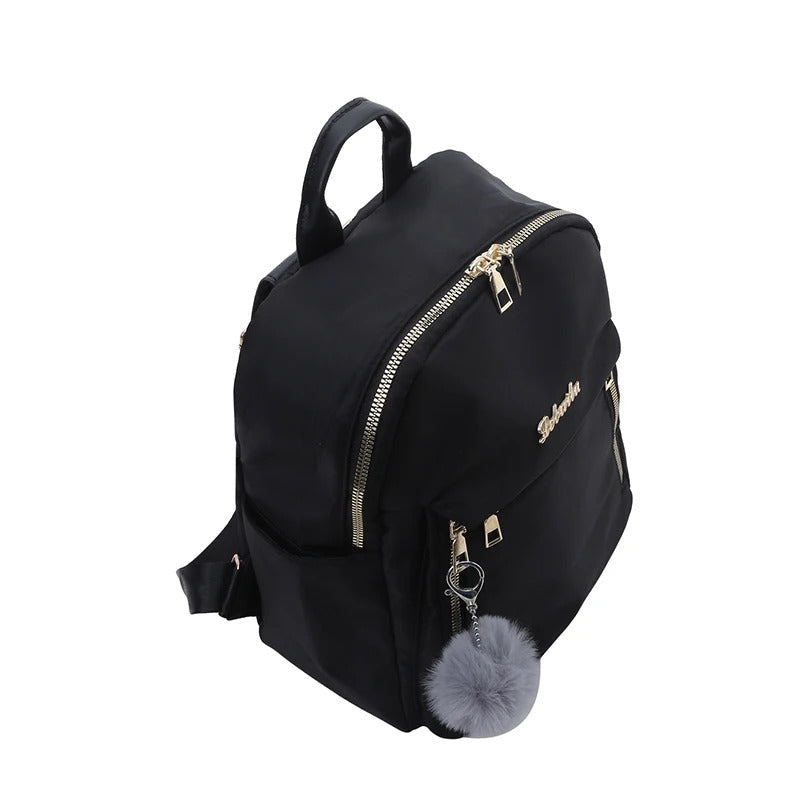 Elegant black trip backpack for women