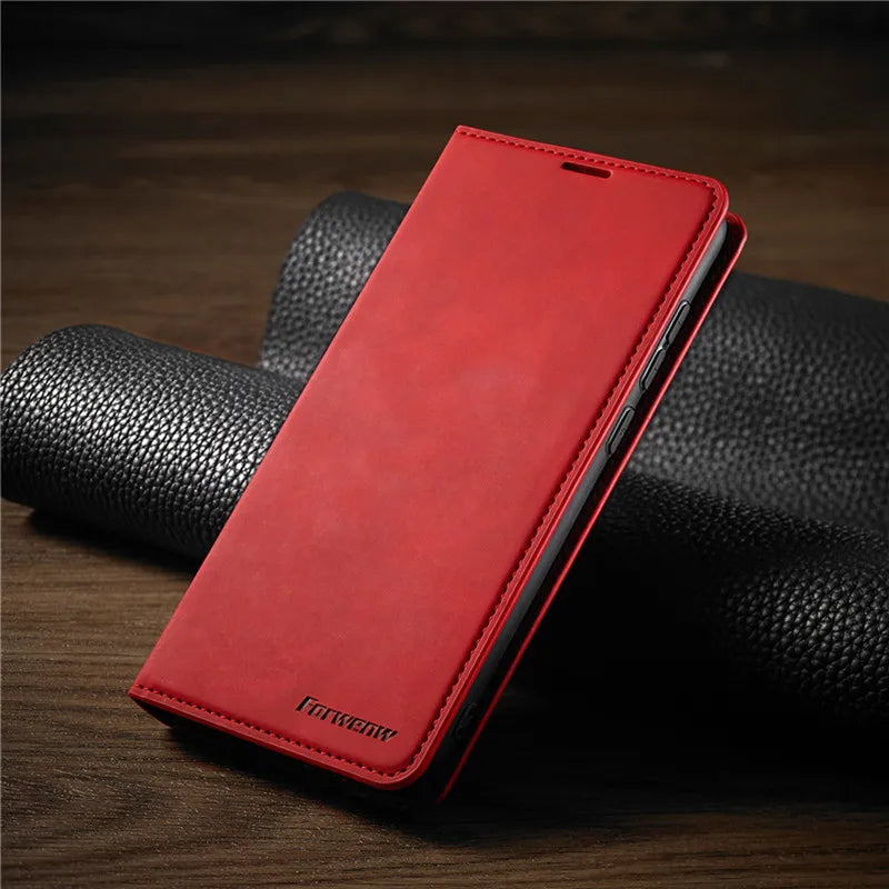 Unisex Magnetic Leather iPhone Case with Precise Model Fit