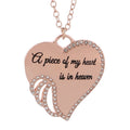 Engle wing heart neck chain for women - memory jewellery