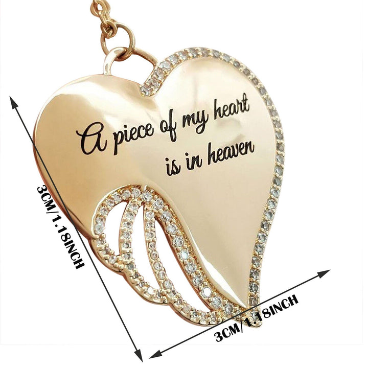 Engle wing heart neck chain for women - memory jewellery