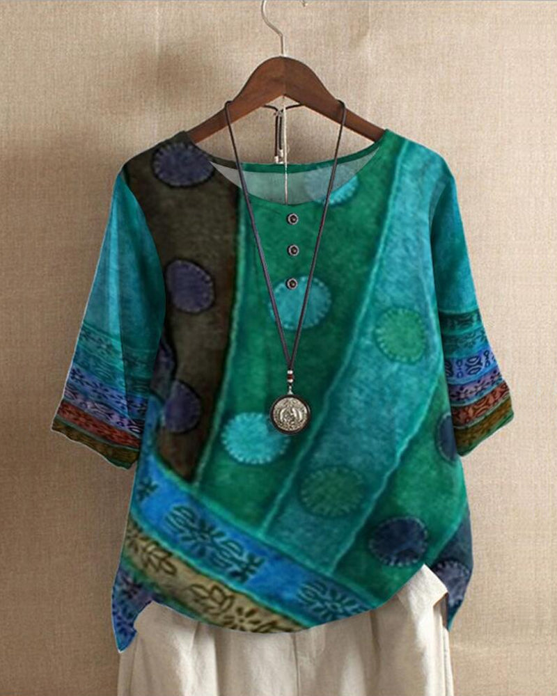 Olivia™ Relax Top with Vintage Boho Print