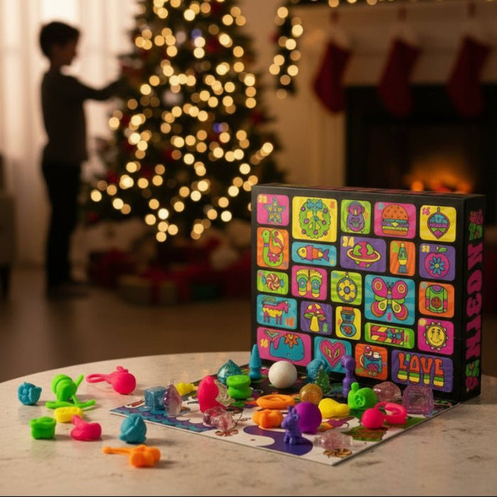Adventskalender för barn med 24 fidgetleksaker och squishies