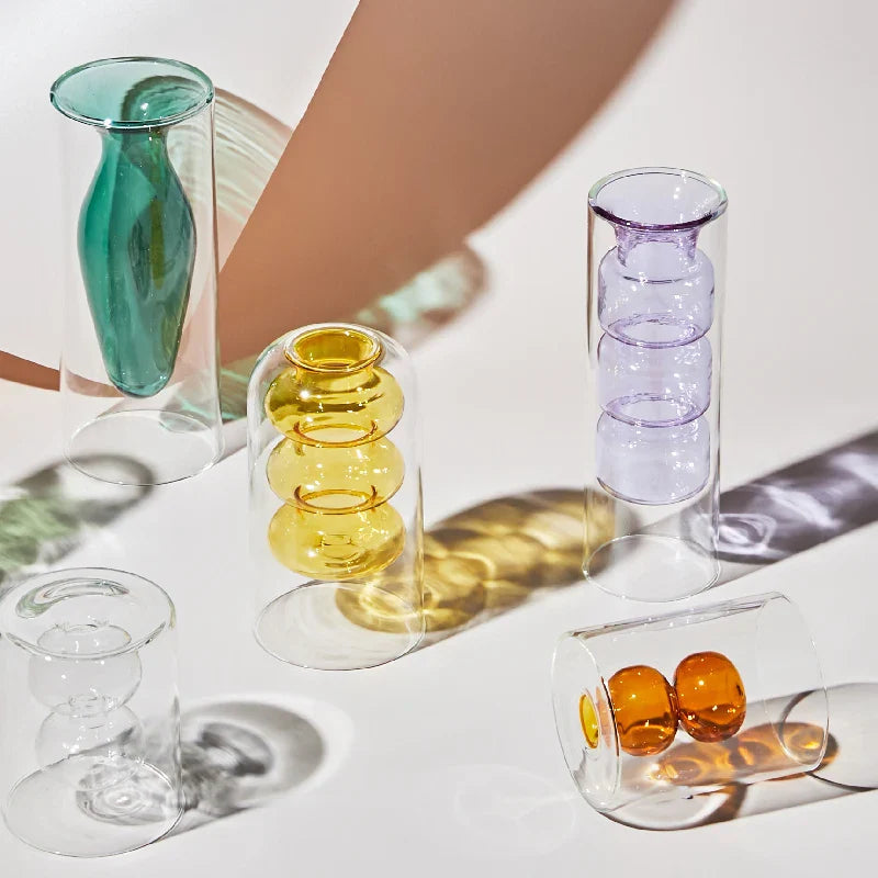 Colorful Glass Vase with Scandinavian Design