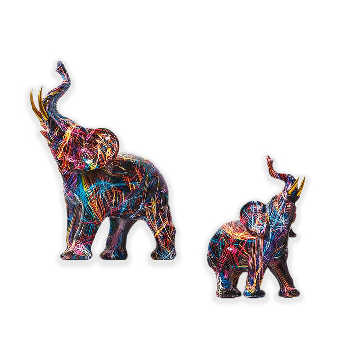 Colourful graffiti elephant decoration