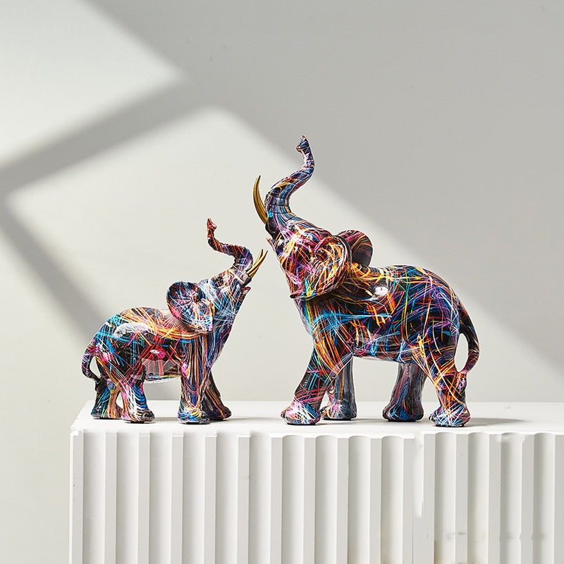 Colourful graffiti elephant decoration