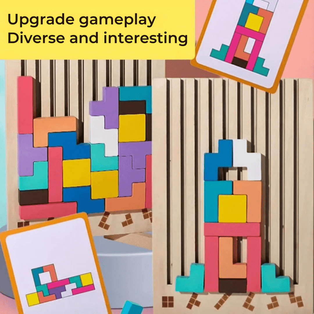 Creative stack waste in wood for children