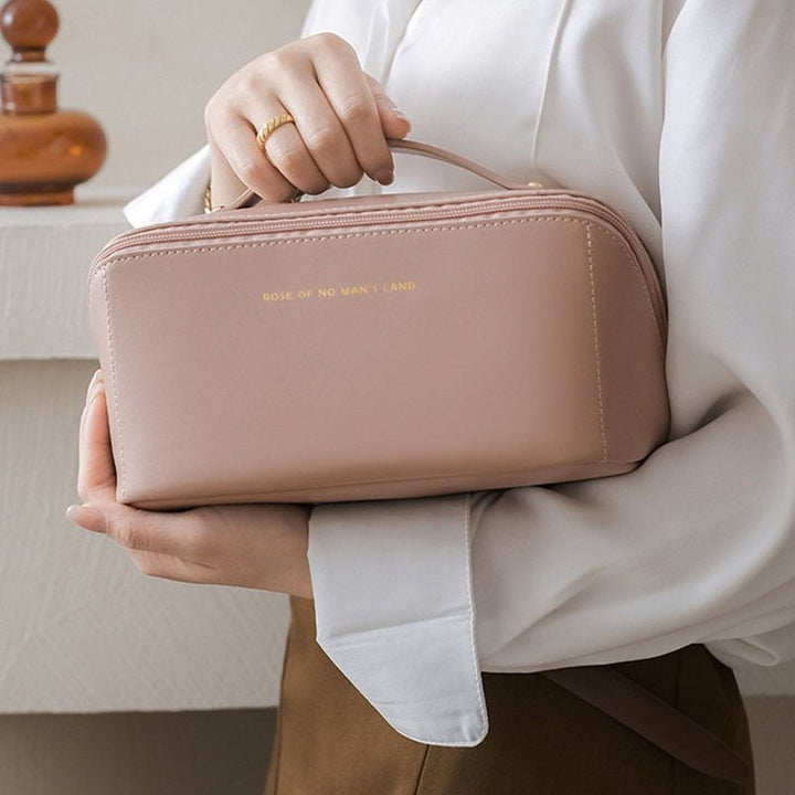 Women's Cosmetic Bag in PU Leather with Spacious Storage