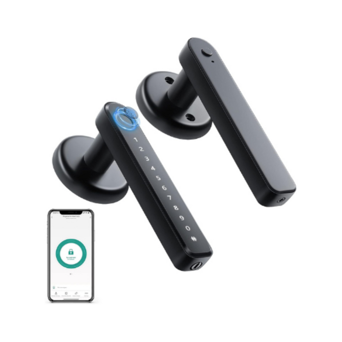 Serrure de porte à empreinte digitale avec contrôle par application et corps en alliage de zinc