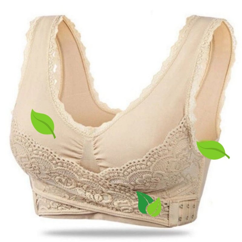 Women's Wire-Free Lace Bra with Adjustable Cross-Back Straps