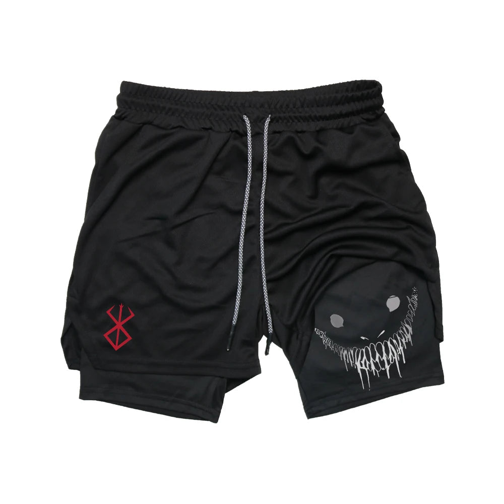 Men's Gym Shorts with Inner Liner and Hidden Phone Pocket