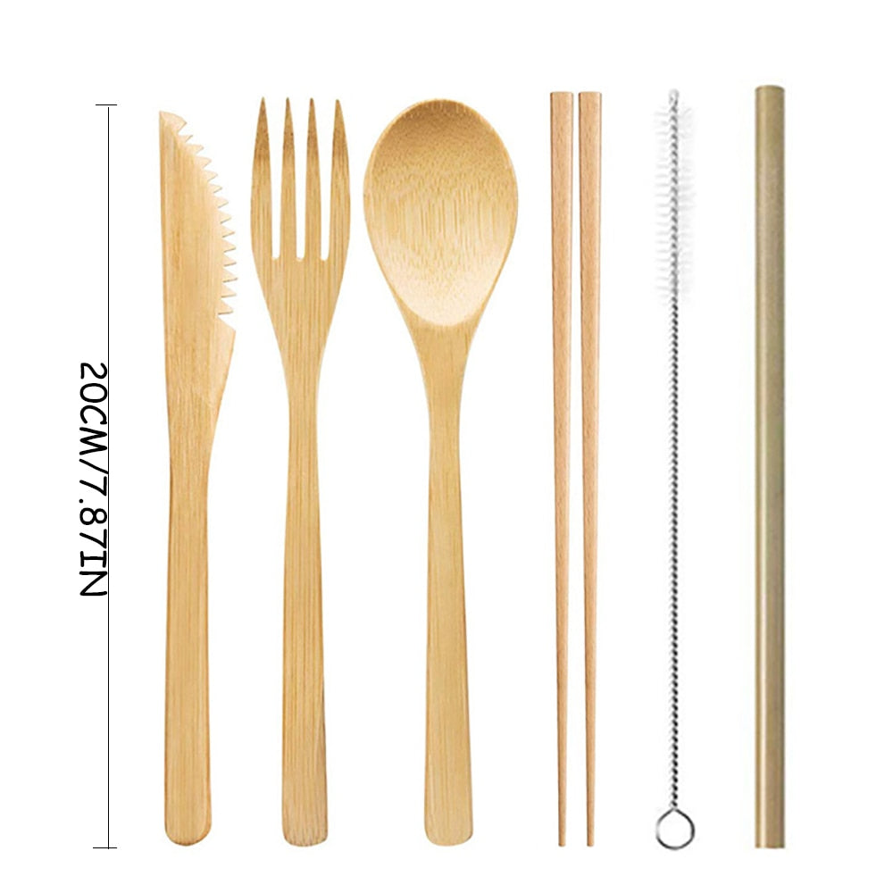 Reusable Bamboo Cutlery Set for Eco-Conscious Adventurers