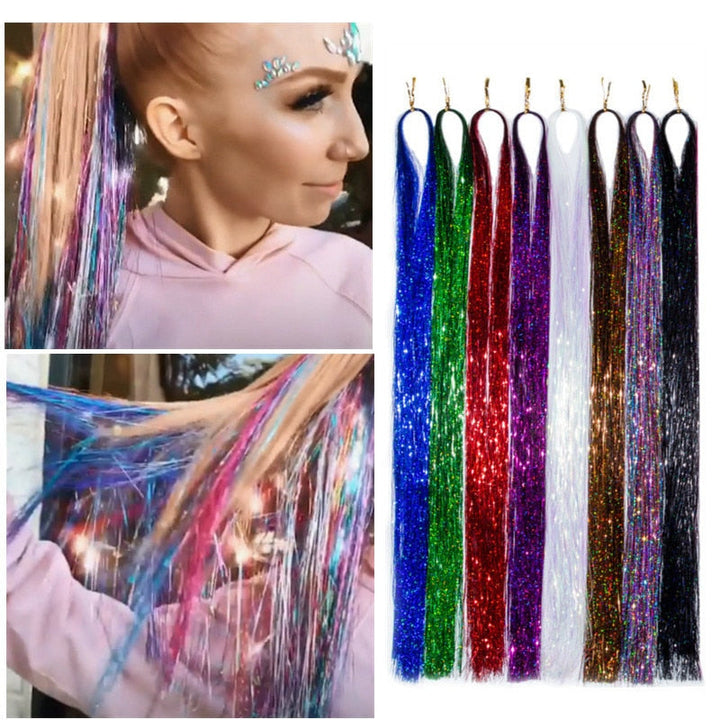 Sparkling Tinsel Hair Extension for Relaxed Style