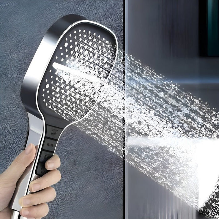 Handheld shower head with 7 spraymodu notice for custom made shower joy