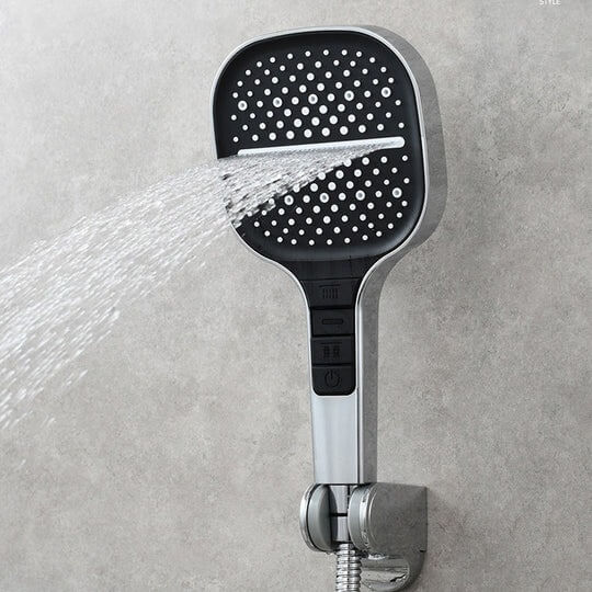 Handheld shower head with 7 spraymodu notice for custom made shower joy