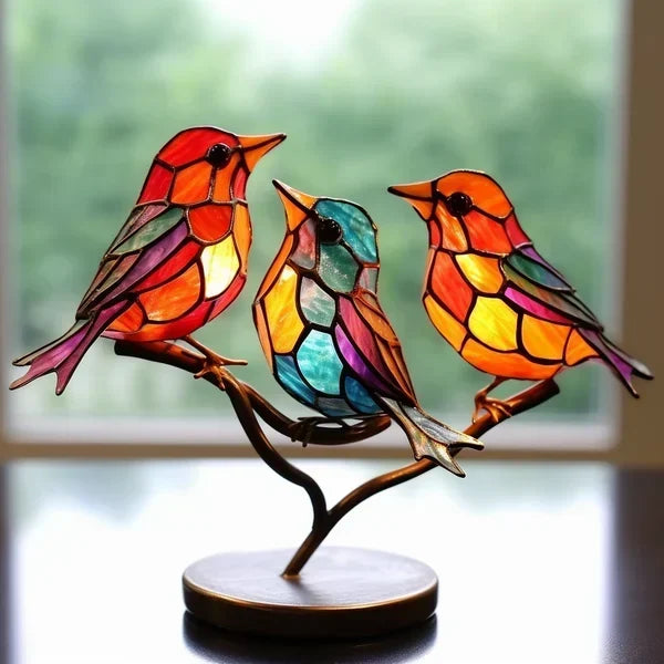 Dekorat Ive fugle figure in coloured acrylic for home
