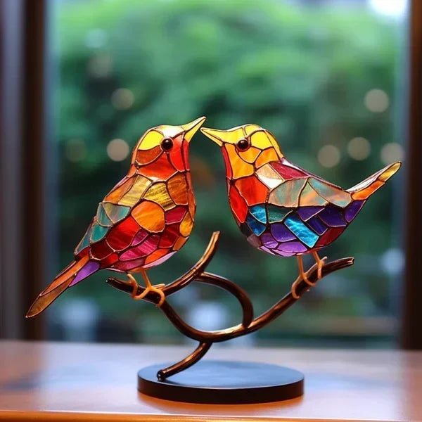 Dekorat Ive fugle figure in coloured acrylic for home