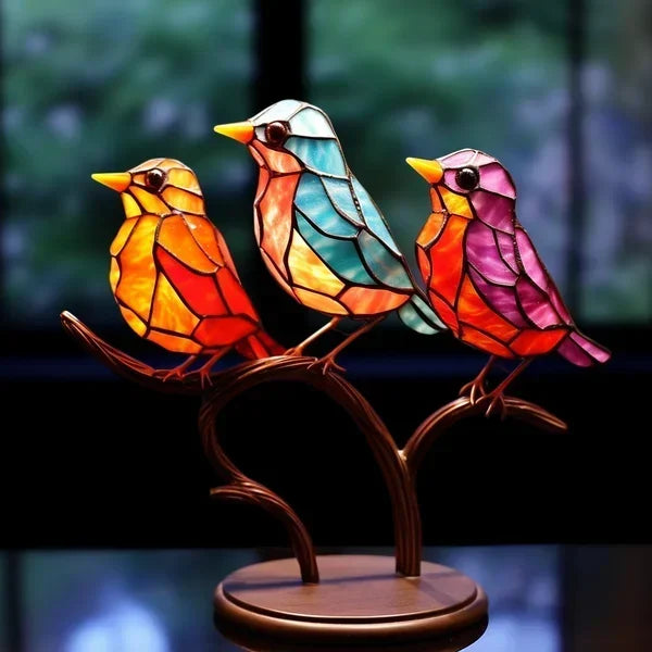 Dekorat Ive fugle figure in coloured acrylic for home