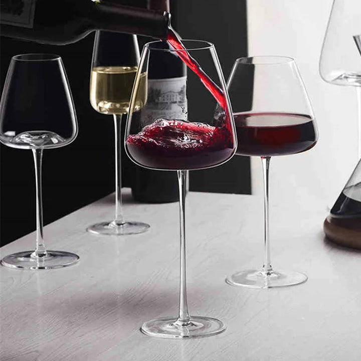 Elegant handmade crystal ice cream for wine and champagne