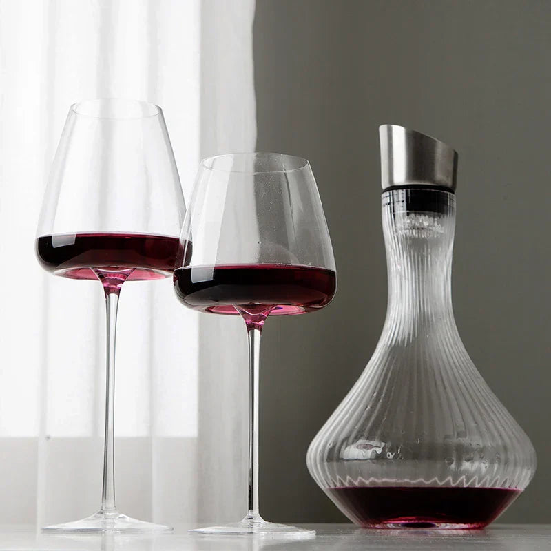 Elegant handmade crystal ice cream for wine and champagne