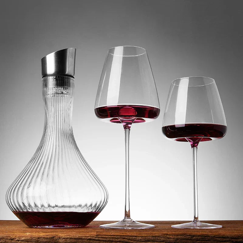 Elegant handmade crystal ice cream for wine and champagne