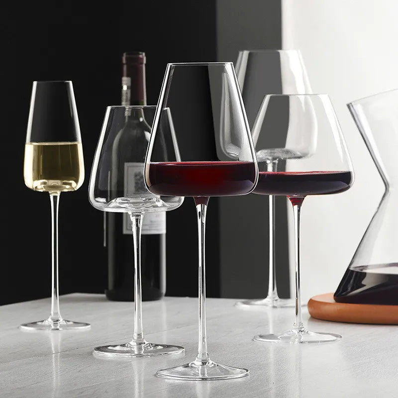 Elegant handmade crystal ice cream for wine and champagne