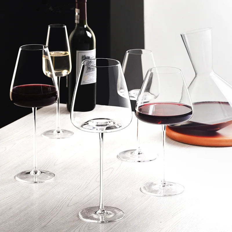 Elegant handmade crystal ice cream for wine and champagne
