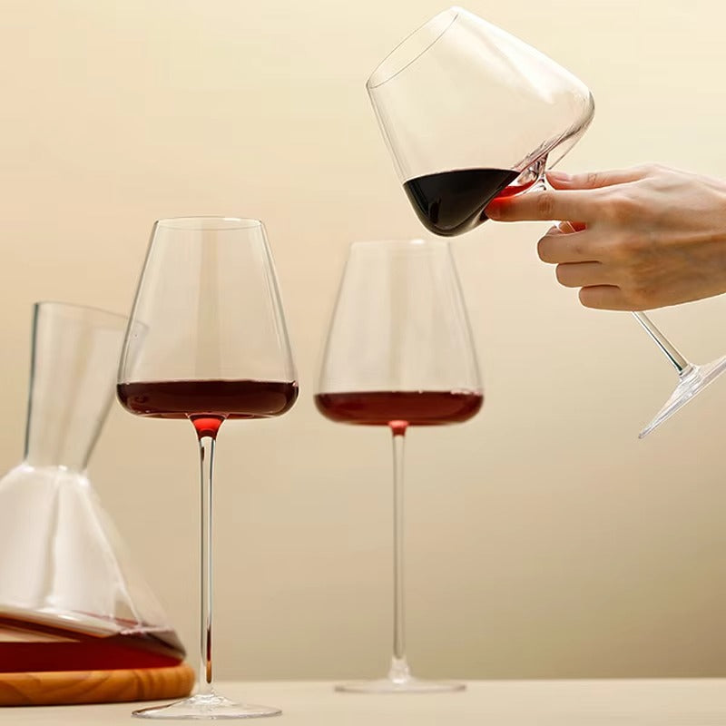 Elegant handmade crystal ice cream for wine and champagne