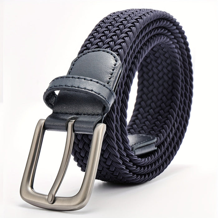Men's Braided Stretch Belt with Square Buckle
