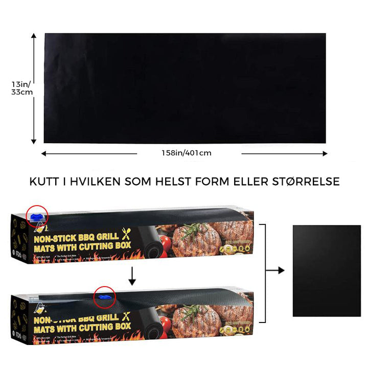 Not-klebende grillmatter - Hard-wearing and reusable grillhjelp