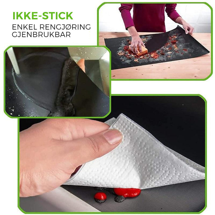 Not-klebende grillmatter - Hard-wearing and reusable grillhjelp