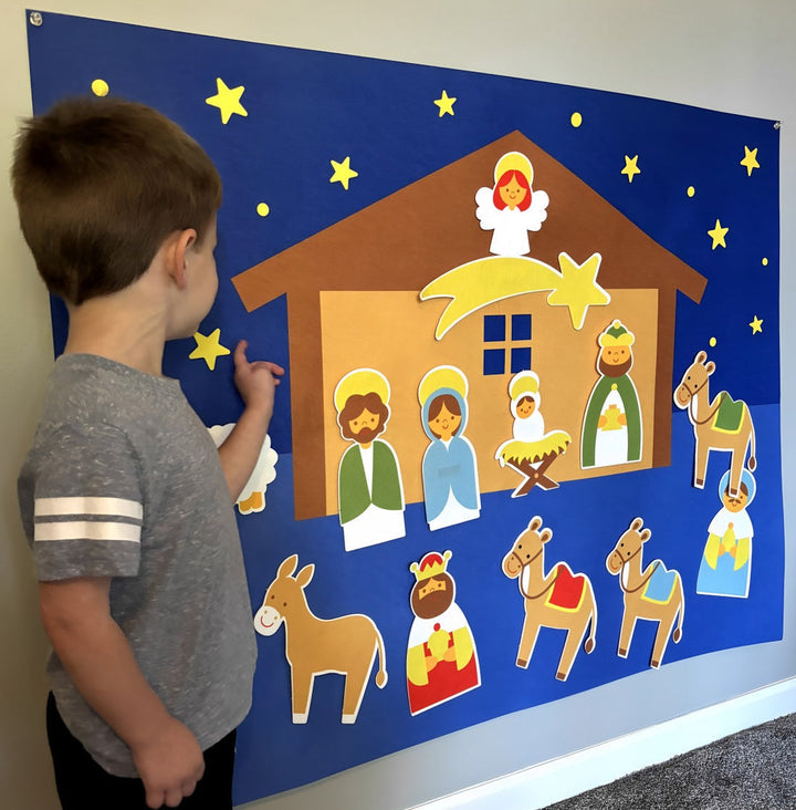 Interactive Felt Nativity Set for Children