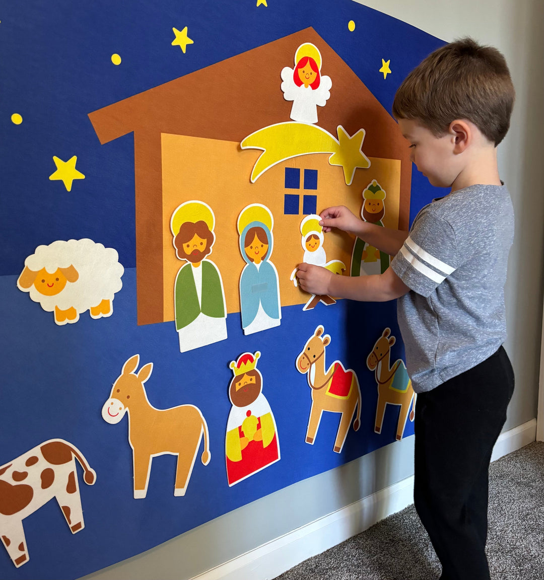 Interactive Felt Nativity Set for Children