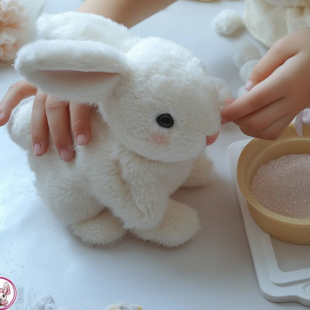 Interactive boy girl plush rabbit with sound and motion