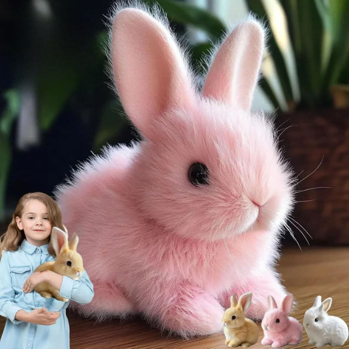 Interactive boy girl plush rabbit with sound and motion