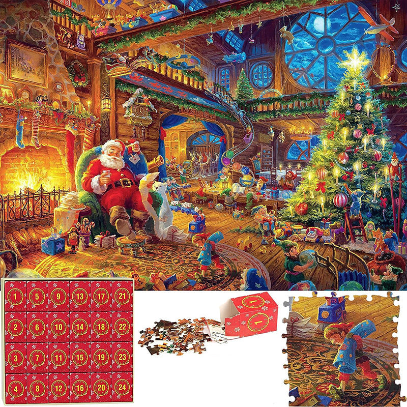 Christmas Jigsaw Puzzle Advent Calendar with 24 Daily Boxes