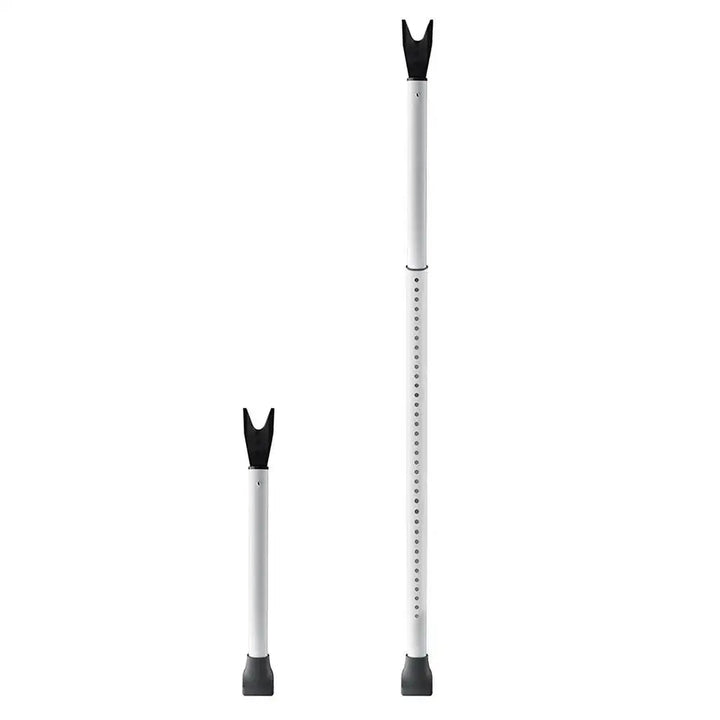 Adjustable dörsikkerhetsstang for maximal hamper security