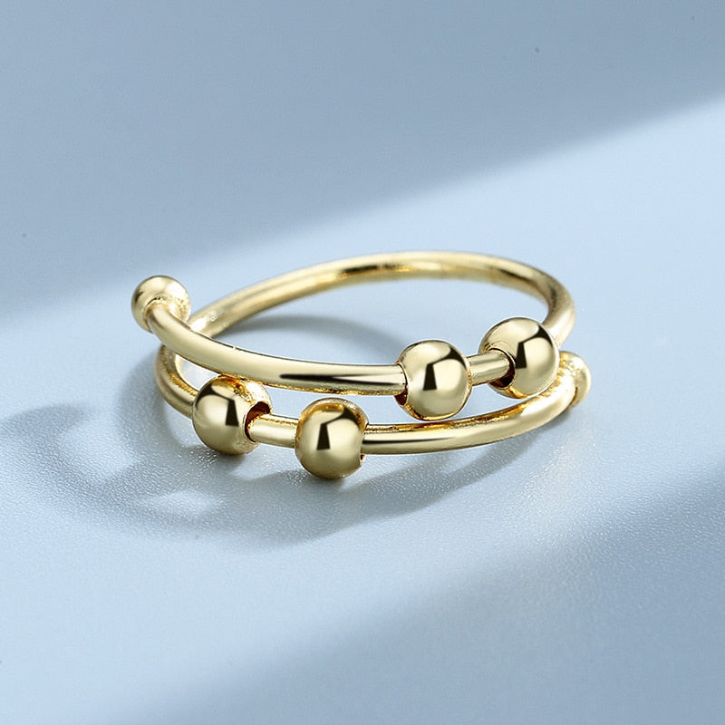 Women adjustable anti-stress fidget-ring
