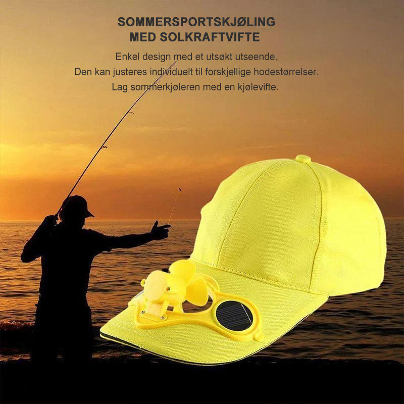Solar-powered Hat with Vifte - Adjustable and Comfortable