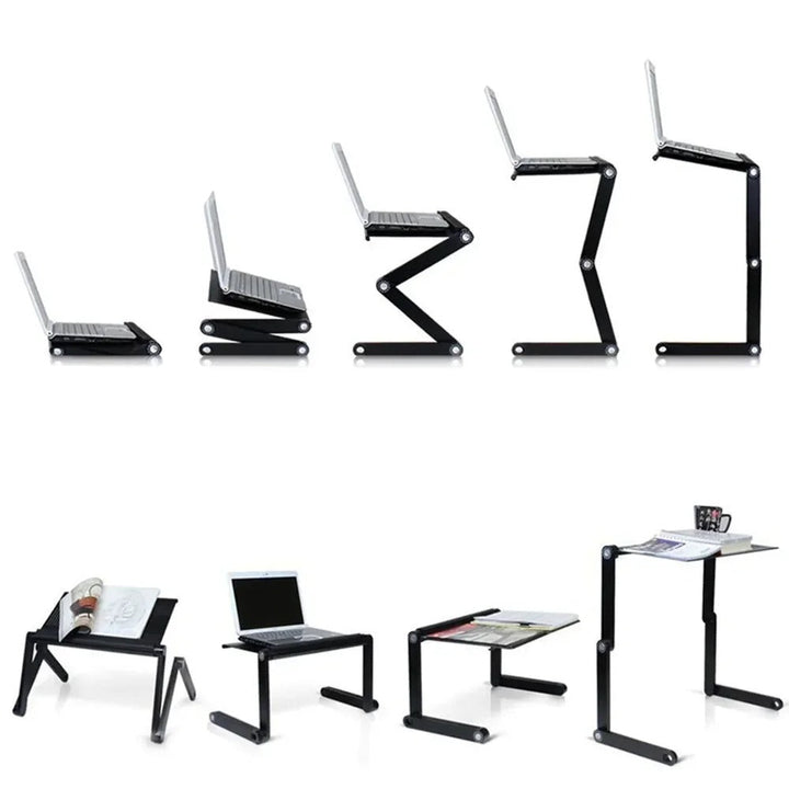 Ergonomic portable notebook tripod - adjustable height and angle
