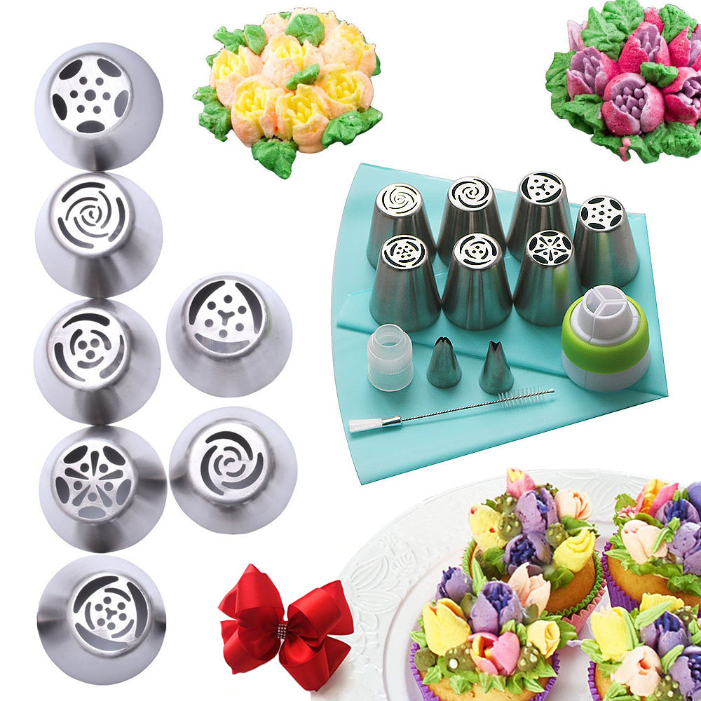 Kremmerhus for Kakepynt | Stainless Steel Tuter - 13 pcs.